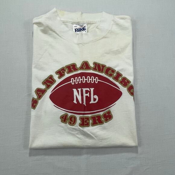 VTG 80s San Francisco 49ers NFL T-Shirt size L Bike Made in USA See Description - Picture 5 of 9